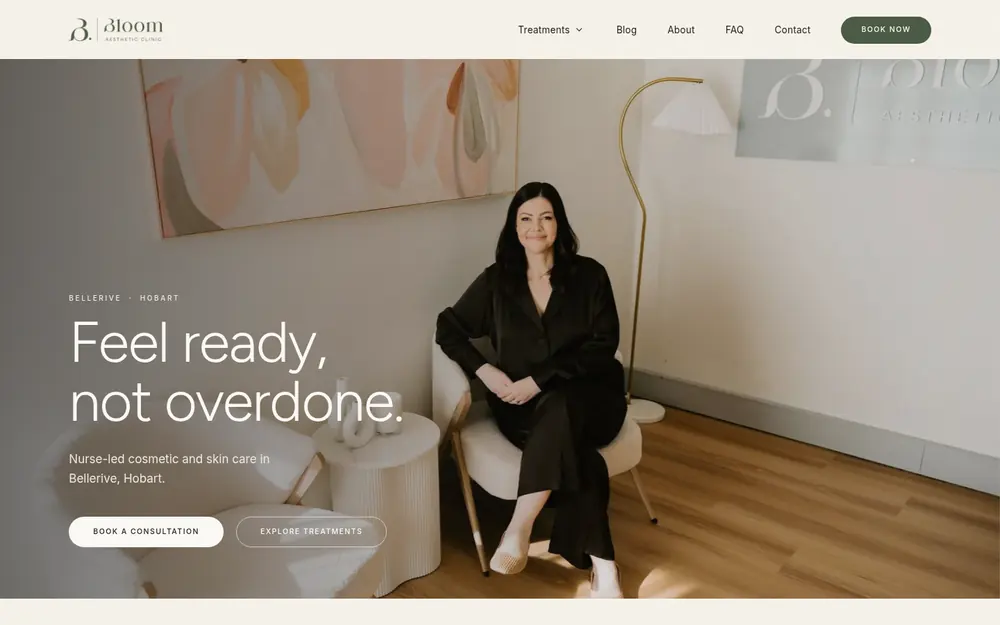 Bloom Aesthetic Clinic homepage