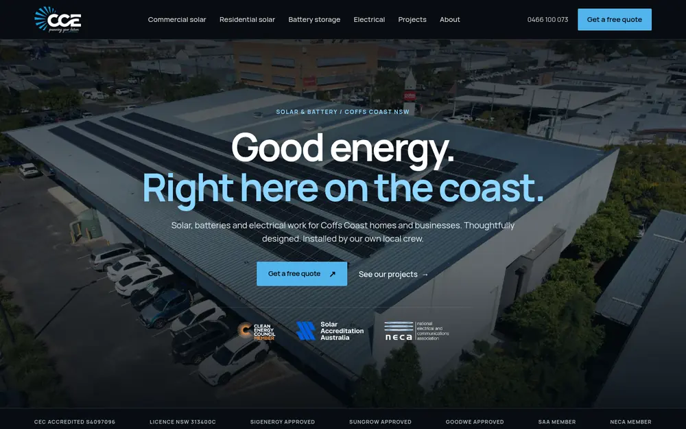Coffs Coast Electrical homepage