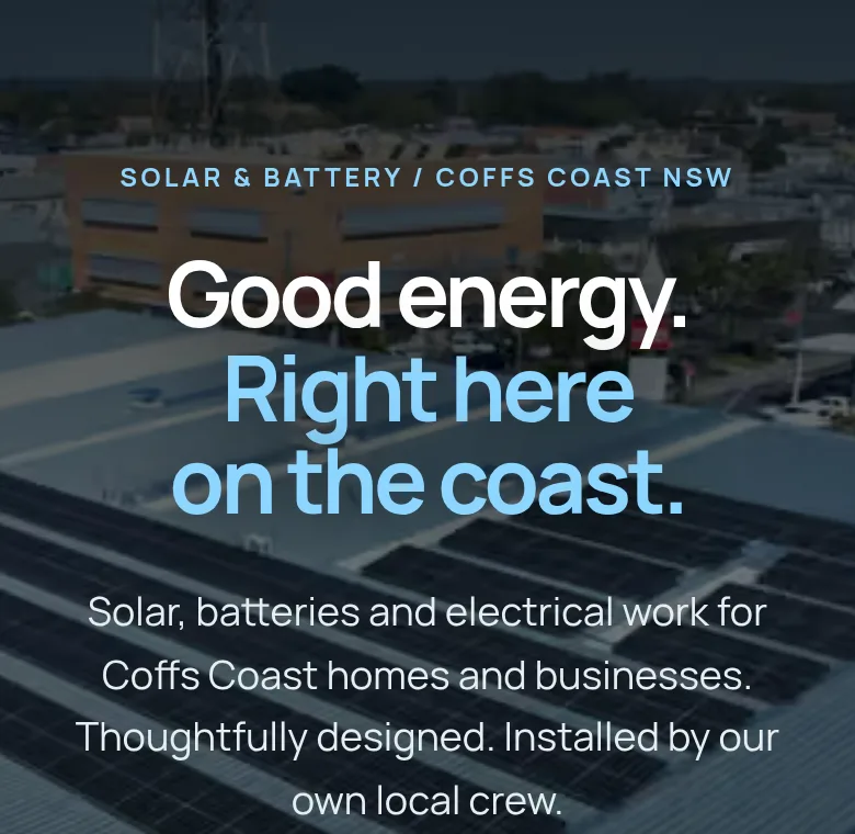 Coffs Coast Electrical homepage on a phone